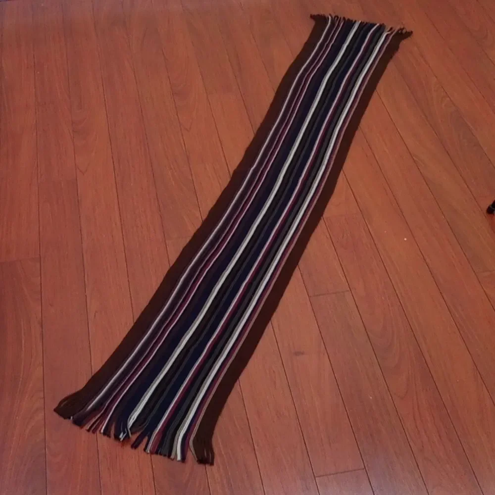 Pierre Cardin Acrylic Striped Fringed Scarf, OS, Unisex